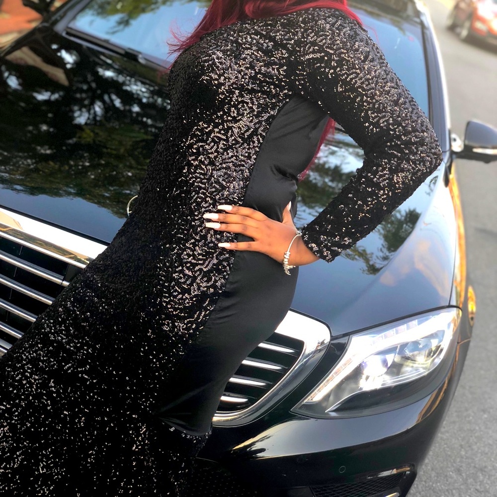 Black sequin dress